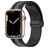 Mobigear Stripe Mag Silikone Apple Watch Urrem Magnetlås - 42/41/40/38 mm - Sort / Grå