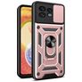 Mobigear Armor Ring Cam Slide Motorola Edge 40 Pro Fodral Hårdplast Skal Stötsäkert med ringhållare och skjutbart kameraskydd - Roséguld