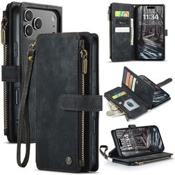 CaseMe C30 iPhone 18 Pro Max Cover a libro portafoglio - Nero
