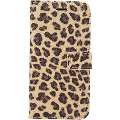 Mobigear Leopard iPhone XR Pungetui med Seddelrum - Brun