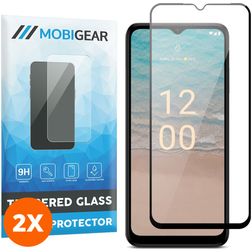 Mobigear Premium Nokia G22 Härdat glas Skärmskydd - Skalvänligt - Svart (2-pack)