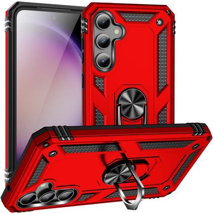 Mobigear Armor Ring Samsung Galaxy S23 FE Hardcase Back cover Antiurto con anello - Rosso