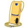 Mobigear Lanyard Card iPhone 16 Plus Silicone Case with lanyard and Card Holder - Yellow