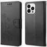 Mobigear Flowers iPhone 14 Pro Funda tipo libro Cartera - Negro