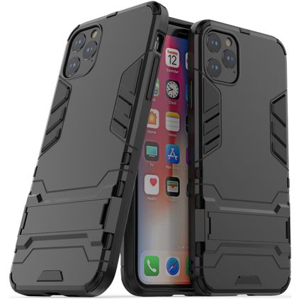 Mobigear Armor Stand iPhone 11 Pro Max Fodral Hårdplast Skal Stötsäkert med ställ - Svart