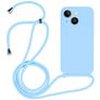 Mobigear Lanyard iPhone 15 Silicone Capa com cordão - Azul