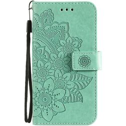 Mobigear Flowers OPPO A54 5G Wallet case - Turquoise