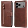 Mobigear Zipper iPhone 17 Pro Max Lompakkokotelo + Setelitasku - Ruskea