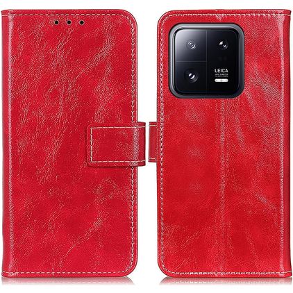 Mobigear Basic Xiaomi 13 Pungetui med Seddelrum - Rød