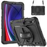 Xccess Survivor All-round Samsung Galaxy Tab S10 FE Plus Plastica rigida / Silicone Back cover + Tracolla + Supporto - Nero