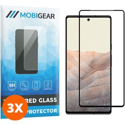 Mobigear Premium Google Pixel 6 Tempered Glass Screen Protector - Case Friendly - Black (3-Pack)