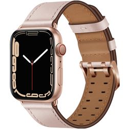 Mobigear Milano Pasek Skóra naturalna do Apple Watch Sprzączka - 49/46/45/44 mm - Różowe złoto