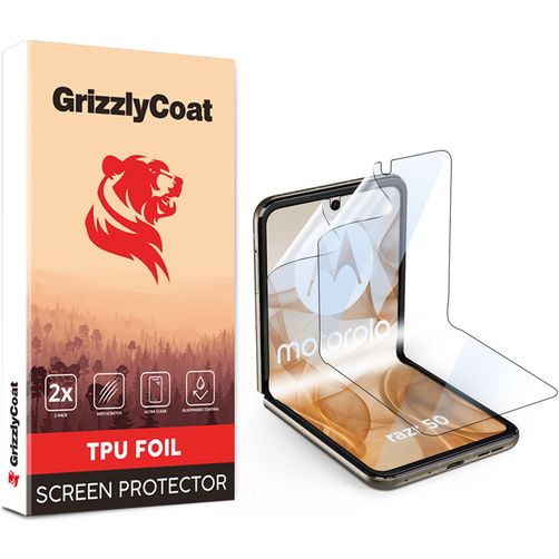 GrizzlyCoat Motorola Razr 50 Hydrogel (TPU) Skärmskydd - Skalvänligt (2-pack)