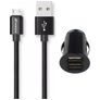 Mobigear Essentials Dual USB Autolaturi Micro USB 1 m 12W 2,4A - Musta