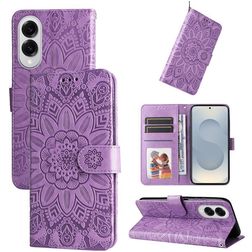 Mobigear Sunflower Samsung Galaxy S25 Edge Funda tipo libro Cartera - Morado
