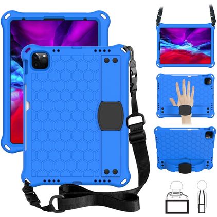 Mobigear HexStrap iPad Air 11 pollici (2024) Schiuma EVA Back cover + Tracolla - Blu