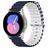 Mobigear Ocean Correa Silicona Cierre de hebilla para Smartwatch - 22 mm - Blanco / Azul oscuro