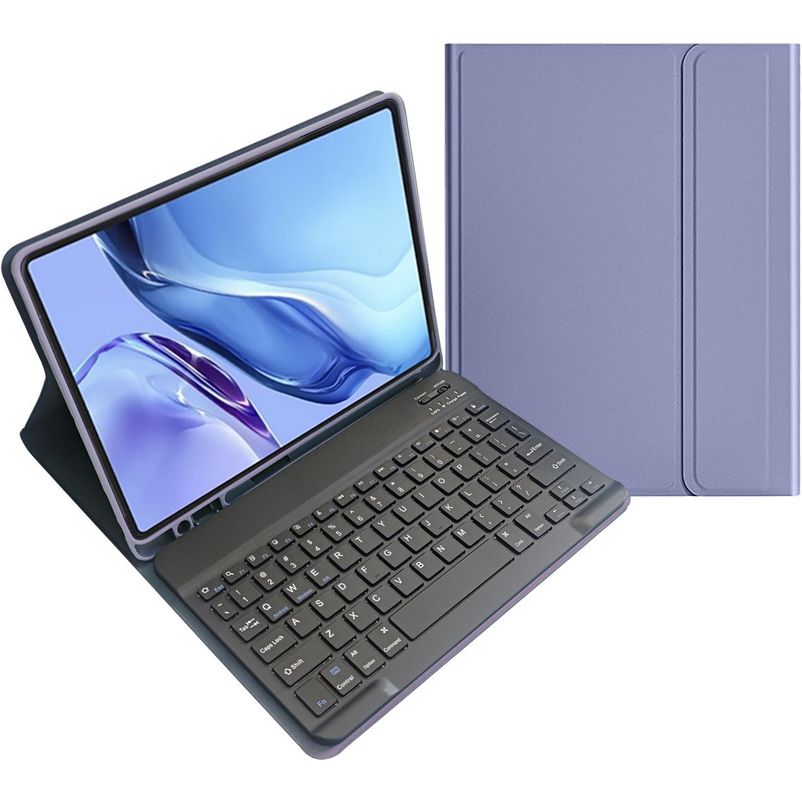 Mobigear Keys Samsung Galaxy Tab S10 Lite Funda tipo libro con teclado Bluetooth QWERTY + Portalápices - Morado