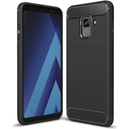 Mobigear Brushed Slim Samsung Galaxy A8 (2018) Flexibilní TPU Zadní kryt - Černá