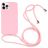 Mobigear Lanyard iPhone 16 Pro Max Silicone Capa com cordão - Rosa