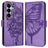 Mobigear Butterfly Samsung Galaxy A27 Plånboksfodral med sedelfack - Lila