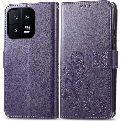 Mobigear Clover Xiaomi 13 Cover a libro portafoglio - Viola