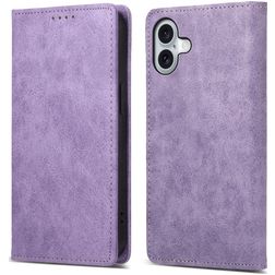 Mobigear Wallet iPhone 16 Plus Lompakkokotelo + Setelitasku - Violetti