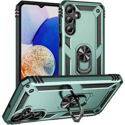 Mobigear Armor ring Samsung Galaxy A16 Hårdt Bagsidecover Stødsikkert med ringholder - Grøn