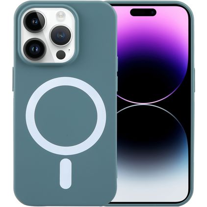 Mobigear Rubber Touch iPhone 15 Pro Max Silikon MagSafe Etui plecki - Zielony