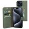 Mobiparts Classic Wallet iPhone 15 Pro Max Funda tipo libro Cartera - Stone Green