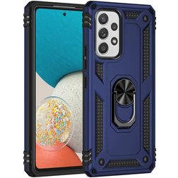 Mobigear Armor Ring Samsung Galaxy A53 Hard Case Back cover Shockproof with Ring Holder - Blue
