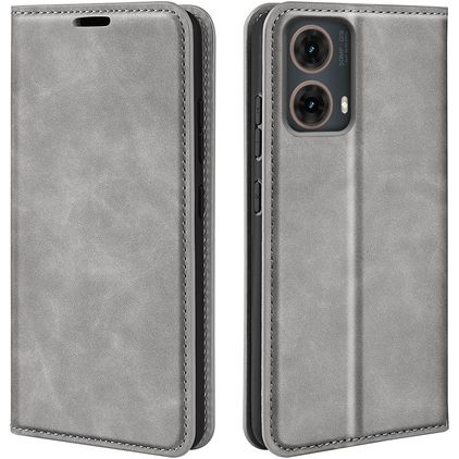 Mobigear Retro Slim Motorola Moto G85 Lompakkokotelo + Setelitasku - Harmaa