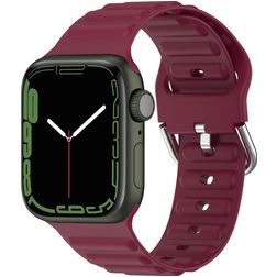 Mobigear Bumpy Correa Silicona Cierre de hebilla para Apple Watch - 42/41/40/38 mm - Burdeos