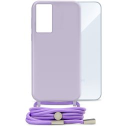 Mobilize Lanyard Gelly Samsung Galaxy A55 TPU flexível Capa com cordão - Pastel Purple
