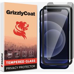 GrizzlyCoat Easy Fit AntiSpy iPhone 12 Pro Max Tvrzené sklo Ochrana displeje Privacy - kompatibilní s pouzdry + Instalační rámeček