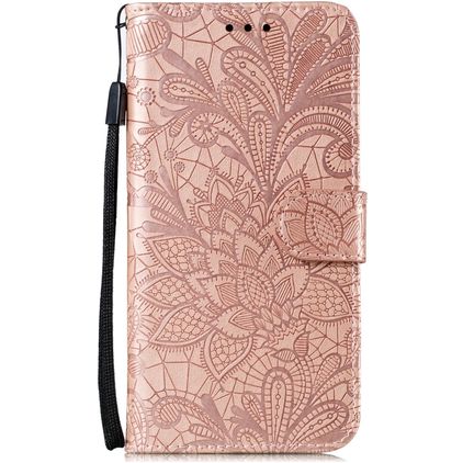 Mobigear Flowers Samsung Galaxy S10 Lite Capa livro Carteira - Rosa dourado