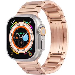 Mobigear Berlin Ruostumaton teräs Apple Watch Ranneke Perhoslukko - 49/46/45/44 mm - Ruusukulta