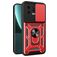 Mobigear Armor Ring Cam Slide Xiaomi 13 Hårdt Bagsidecover Stødsikkert med ringholder og Camera Slider - Rød
