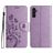 Mobigear Flowers Samsung Galaxy A36 Wallet case - Purple