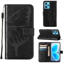 Mobigear Butterfly Realme 9 Pro Plus Cover a libro portafoglio - Nero