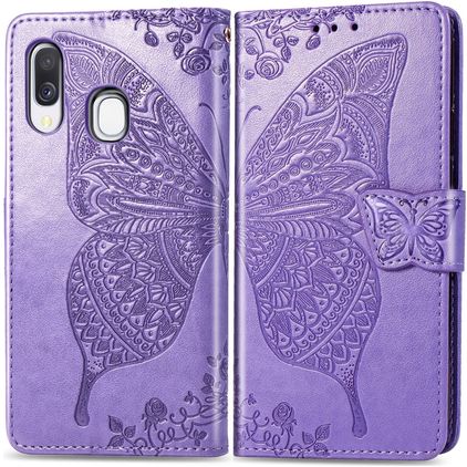 Mobigear Butterfly Samsung Galaxy A40 Funda tipo libro Cartera - Morado