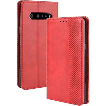Mobigear Sensation LG V60 ThinQ Lompakkokotelo + Setelitasku - Punainen
