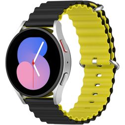 Mobigear Ocean Correa Silicona Cierre de hebilla para Smartwatch - 22 mm - Negro / Amarillo
