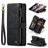 CaseMe C30 Samsung Galaxy Z Fold 4 Lompakkokotelo + Setelitasku - Musta