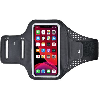 Mobigear Easy Fit Suporte de telemóvel para corrida Neopreno Capa desportiva Braçadeira desportiva - Small - Preto