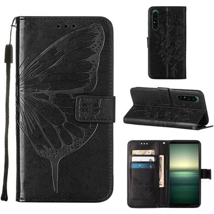 Mobigear Butterfly Sony Xperia 1 IV Etui z klapką typu portfel - Czarny