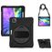 Mobigear SureGrip XGuard iPad Pro 12,9 polegadas (2020) Capa Plástico rígido / Silicone Capa traseira + Suporte para caneta stylus + Alça de ombro + Suporte - Preto