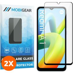 Mobigear Premium Xiaomi Redmi A1 4G Szkło hartowane Ochrona ekranu - Kompatybilna z etui - Czarny (2 szt.)