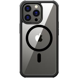 Valenta Full Cover iPhone 15 Pro Max MagSafe Härdat glas Skal Stötsäkert - Transparent / Svart