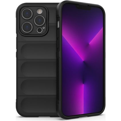 Mobigear Bumpy iPhone 14 Pro Max TPU flexível Capa traseira - Preto